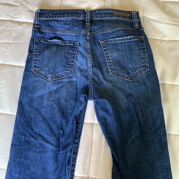 Sun and Shadow Distressed Stretch Denim Blue Jeans, Bootcut, size 27 - Picture 6 of 11